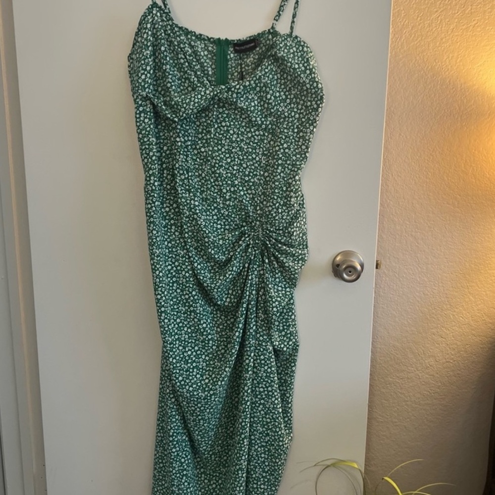 Pretty Little Thing Floral Leopard Print Midi Dress Size 14